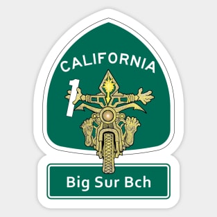 Big Sur Beach Motorbike Vacation on Pacific Coast Highway Sticker